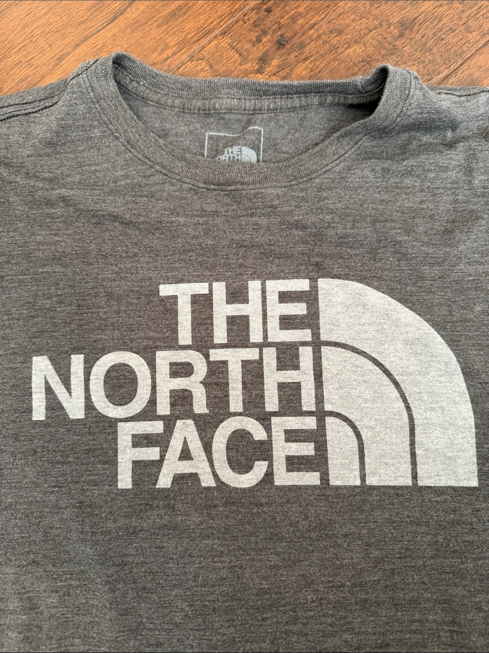 The North Face Men's Dark Gray Logo Tee with White Emblem - Picture 2 of 4
